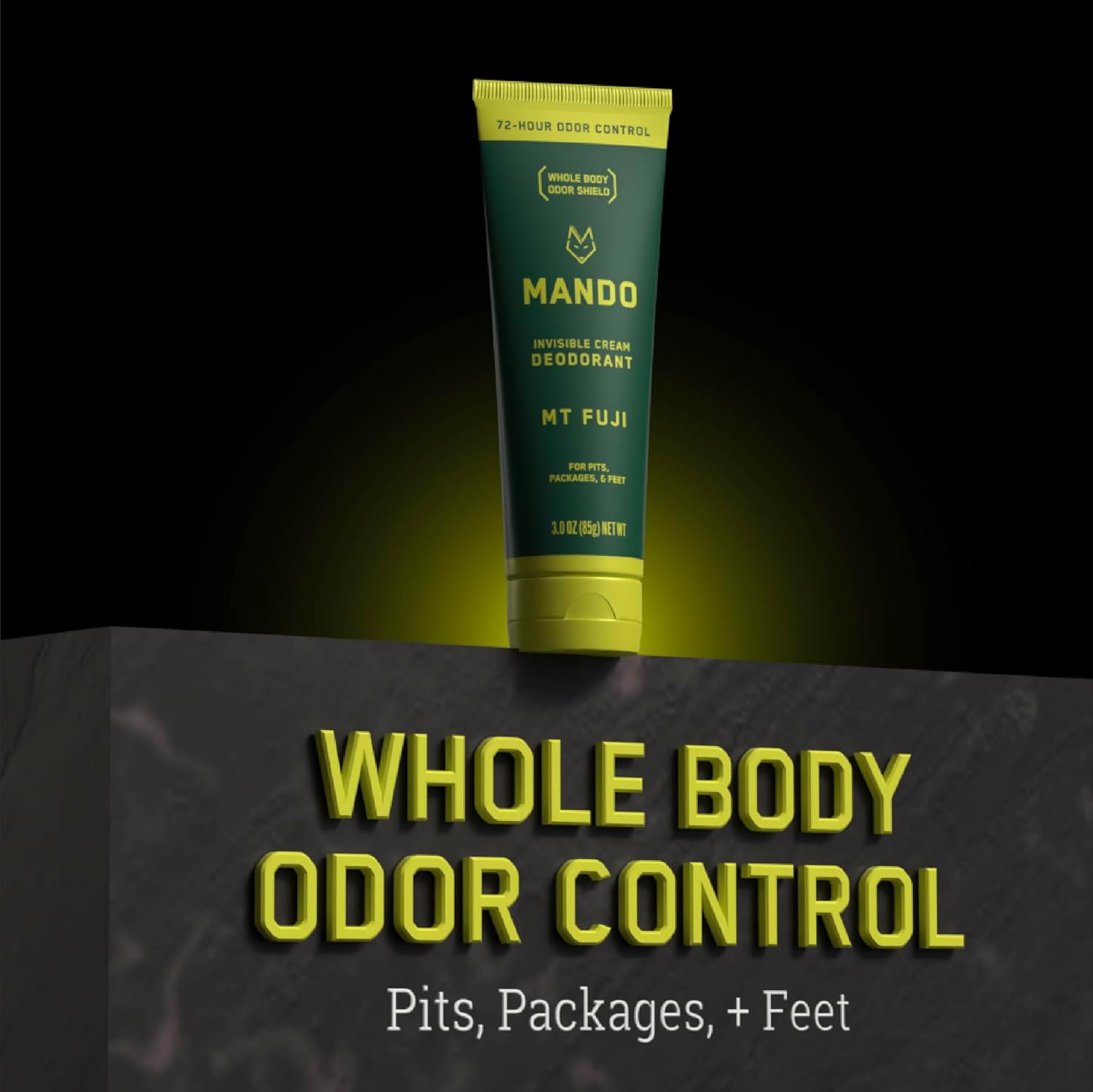 Mando Desodorante para todo el cuerpo, tubo de crema invisible y barra sólida, control de olores de 72 horas, sin aluminio, sin bicarbonato de