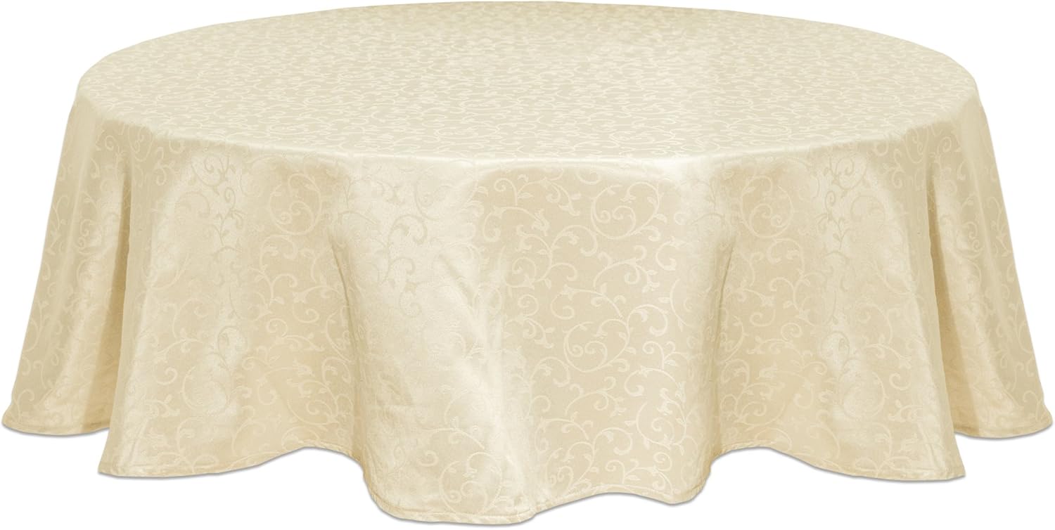 Lenox Opal Innocence – Mantel redondo de 90 pulgadas, color marfil