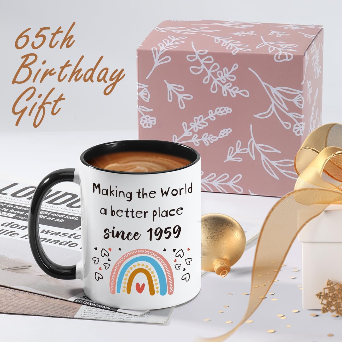 Regalos de cumpleaños 66 para mujeres y hombres, regalos de cumpleaños 66 para ella y él, regalo de feliz cumpleaños de 66 años, Back in 1959, taza