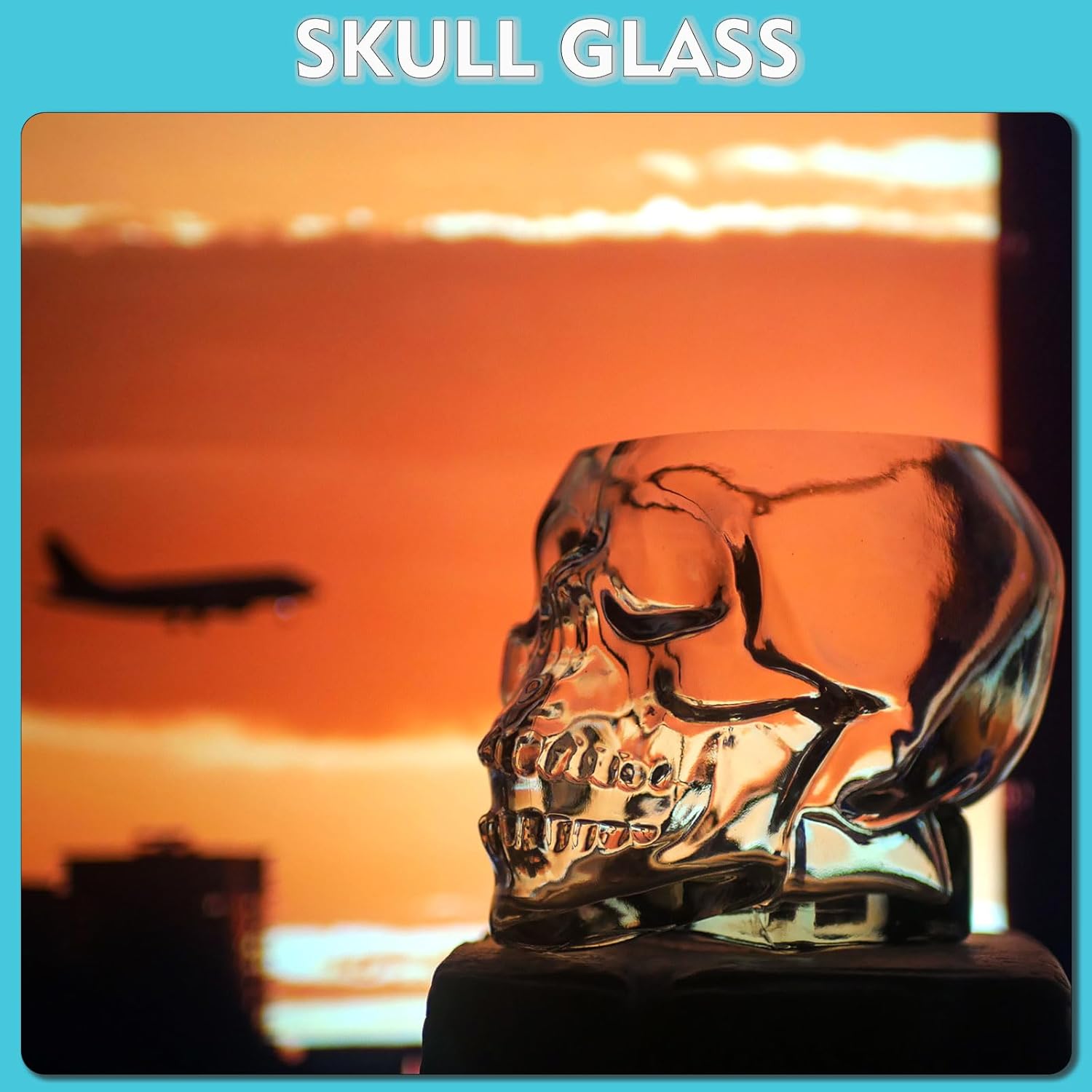 GXFCCYXT 2 copas de vino de calavera de Halloween de 12 onzas  11.8 fl oz, copas de cóctel únicas divertidas de calavera transparente para cóctel,