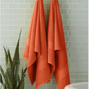 BrylaneHome Juego de 2 toallas, naranja cayena BrylaneHome Juego de 2 toallas, naranja cayena