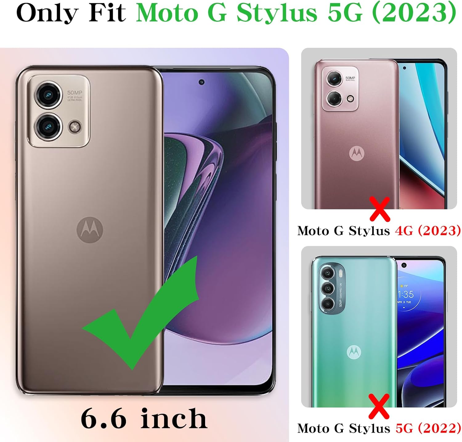 nancheng Funda para Motorola G Stylus 5G 2023 (no 4G), funda de teléfono para Moto G Stylus 5G 2023 con purpurina, bonita funda transparente de