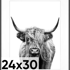 Homeforia – Marco metálico negro de 24 x 30pulgadas con paspartú de 18 x 24pulgadas, para fotos y rompecabezas, marco de aluminio con vidrio Homeforia – Marco metálico negro de 24 x 30pulgadas con paspartú de 18 x 24pulgadas, para fotos y rompecabezas, marco de aluminio con vidrio