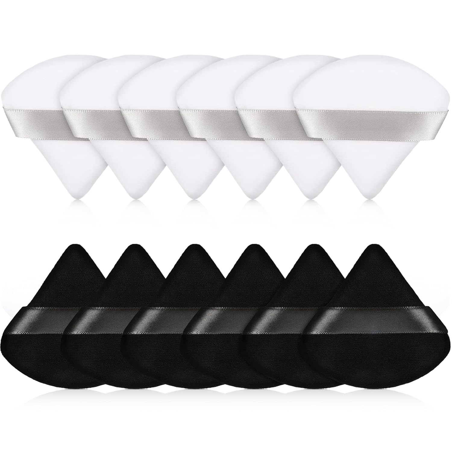 Esponja para polvo de cara con forma de triángulo, 12 piezas, para polvo suelto, suave, base cosmética, esponja mineral para productos en polvo,