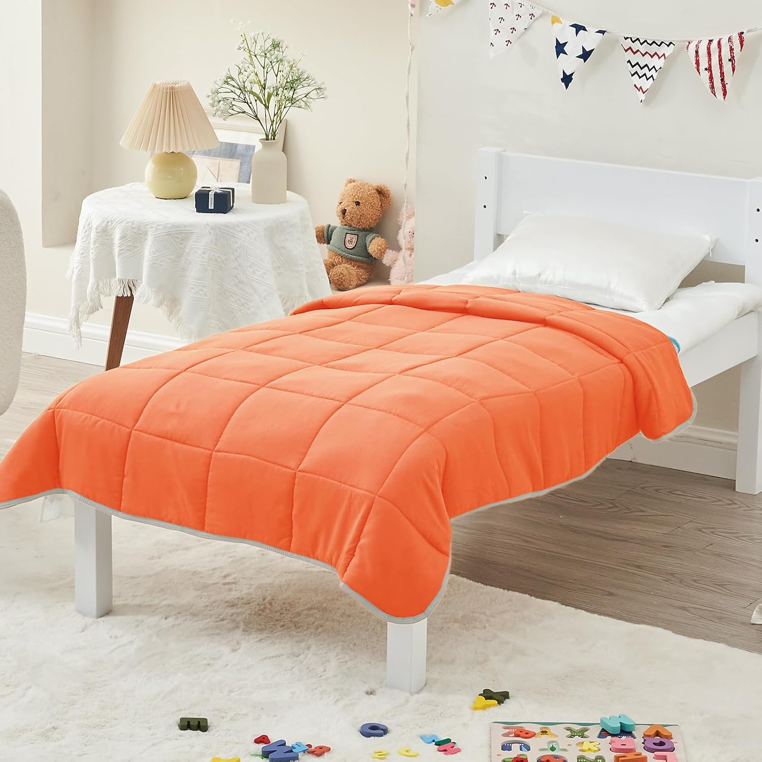 yescool Manta con peso para niños (7 libras, 41 x 60 pulgadas, naranja) Manta pesada refrescante para dormir, perfecta para 60-90 libras, manta