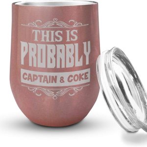 This Is Probably Captain & Coke – Vaso aislado de doble pared con tapa a prueba de salpicaduras, regalo divertido para alguien que ama beber regalos This Is Probably Captain & Coke – Vaso aislado de doble pared con tapa a prueba de salpicaduras, regalo divertido para alguien que ama beber regalos
