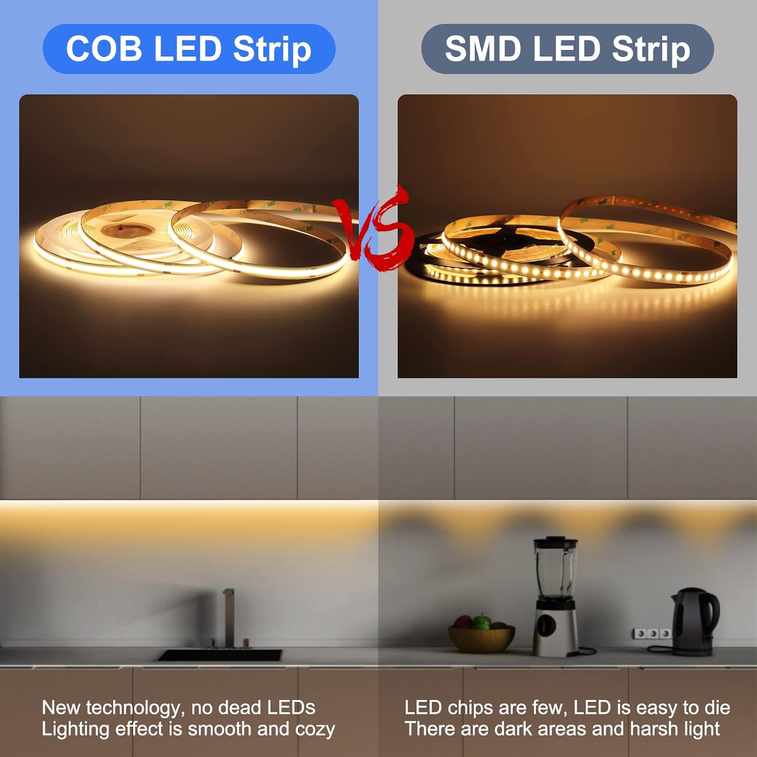 Tira de luces LED rojas de 12 V, 480 LEDsm 0.315 in de ancho 16.4 pies16.4 ft CRI90, cinta LED lineal de alto brillo para dormitorio, fiesta, boda,