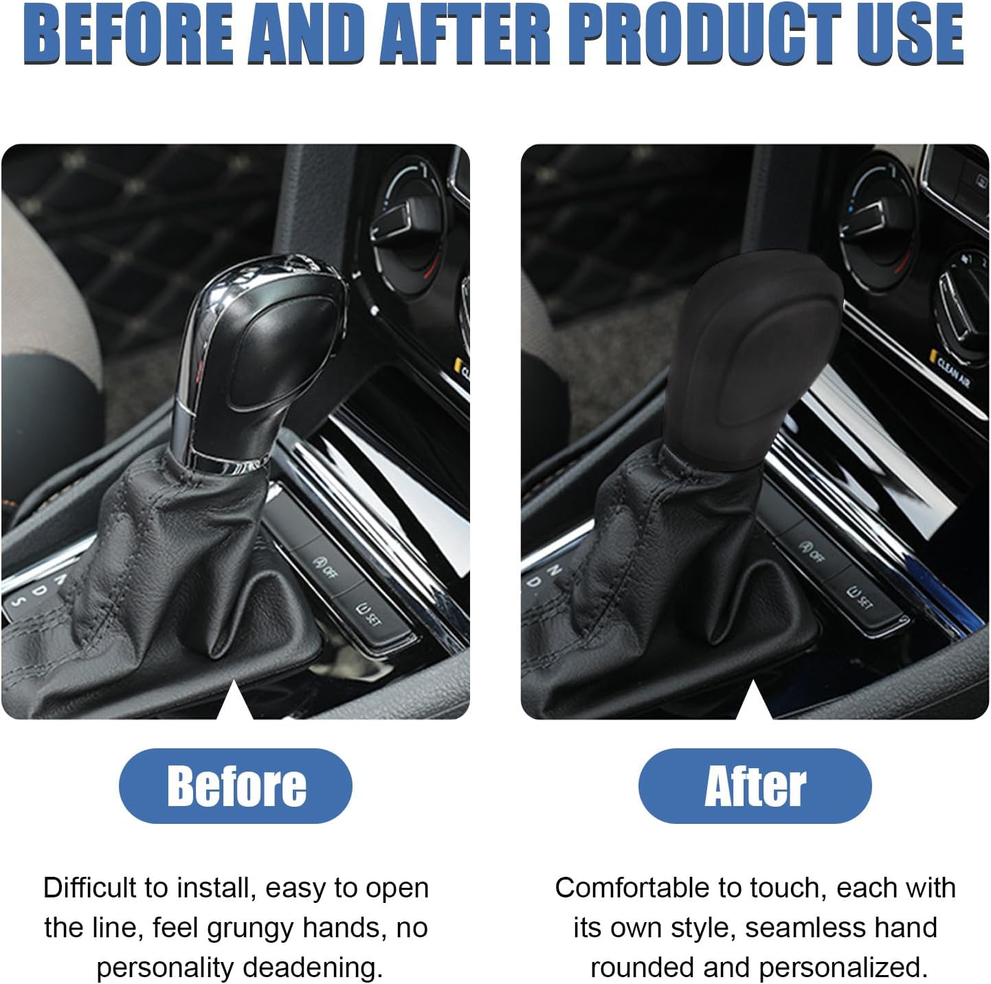 2 fundas para pomos de palanca de cambios de automóvil, accesorios de silicona elástica para proteger el cambio automático, protector antideslizante