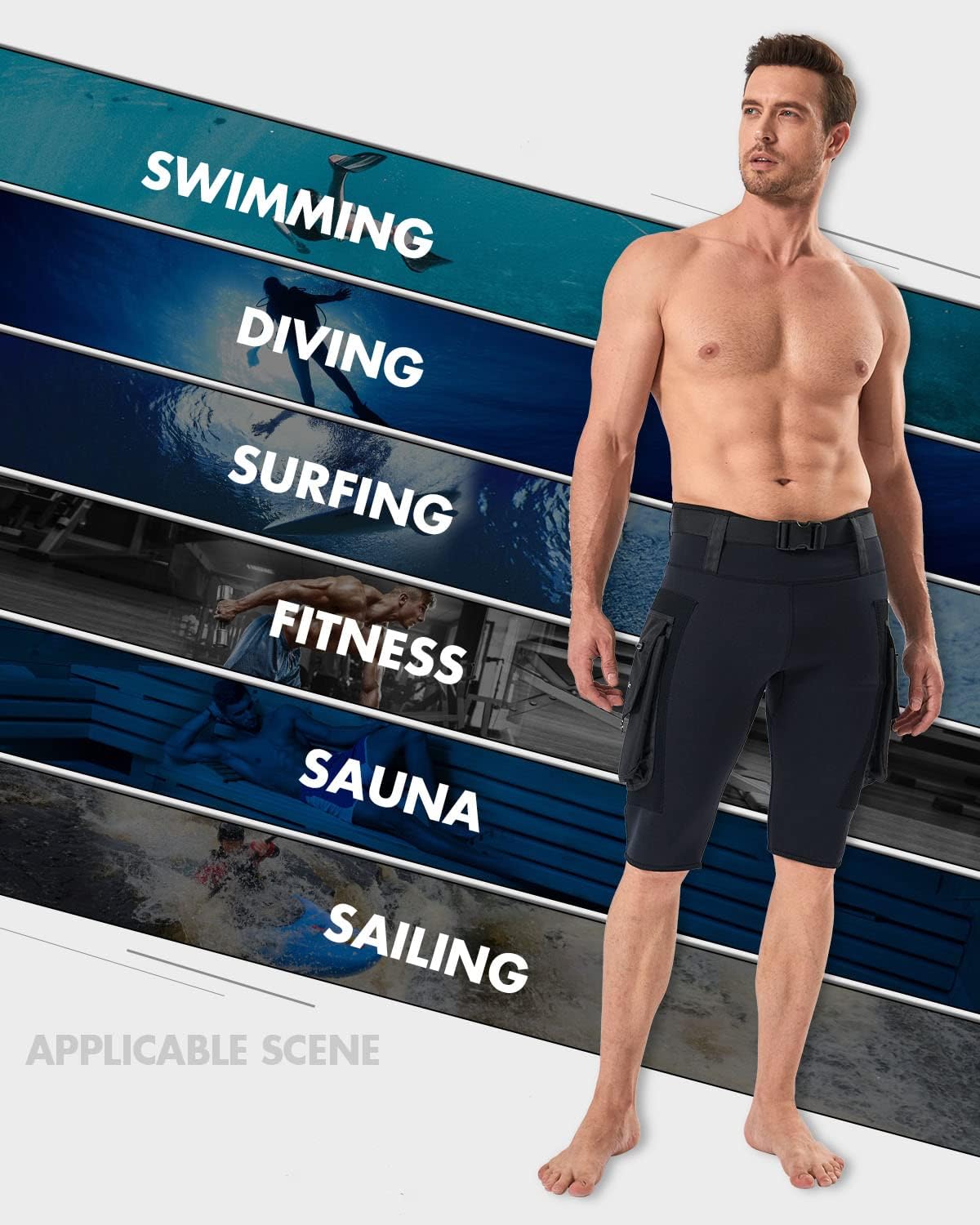 Seaskin 2.5mm Diving Shorts for Mens with Pocket