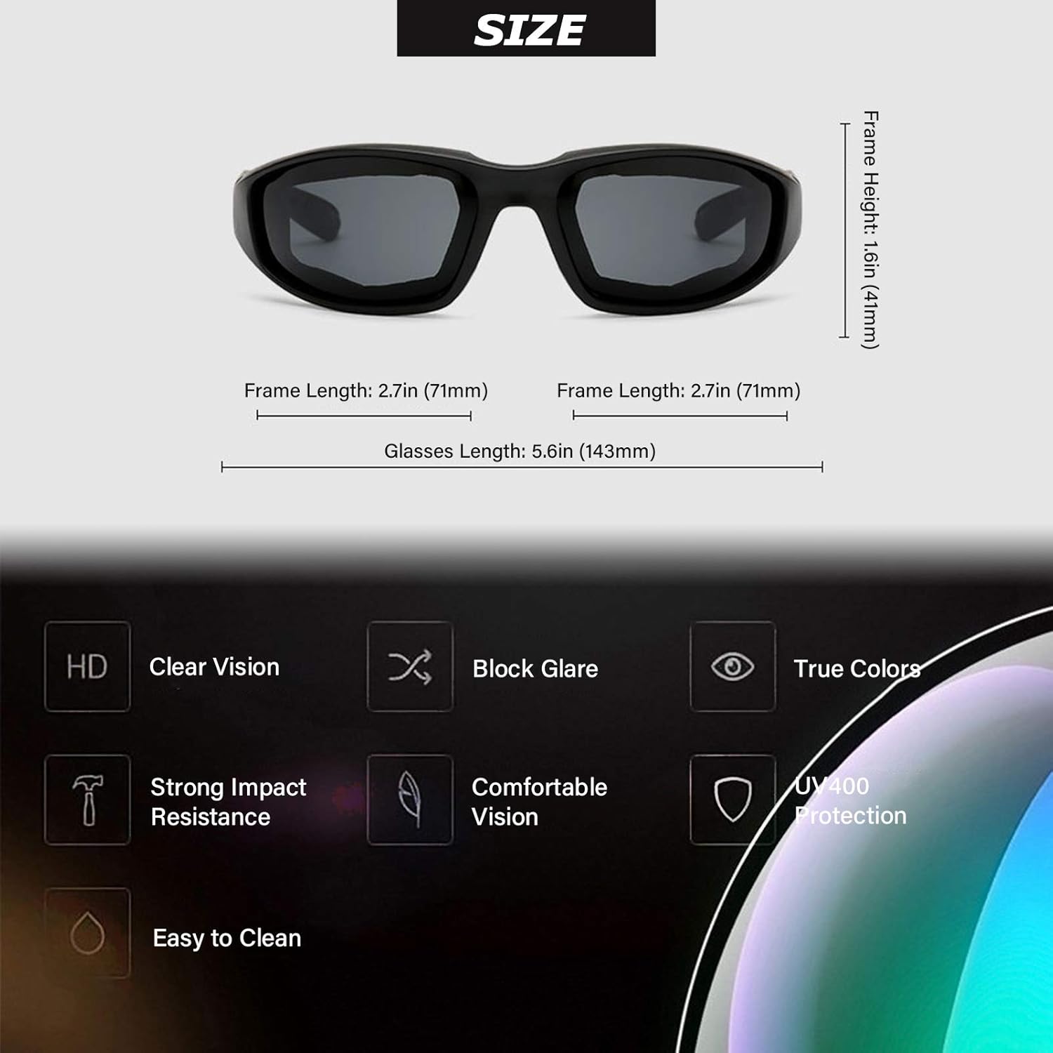 Peciees – Gafas de sol para montar en motocicleta, 4 unidades, para exteriores