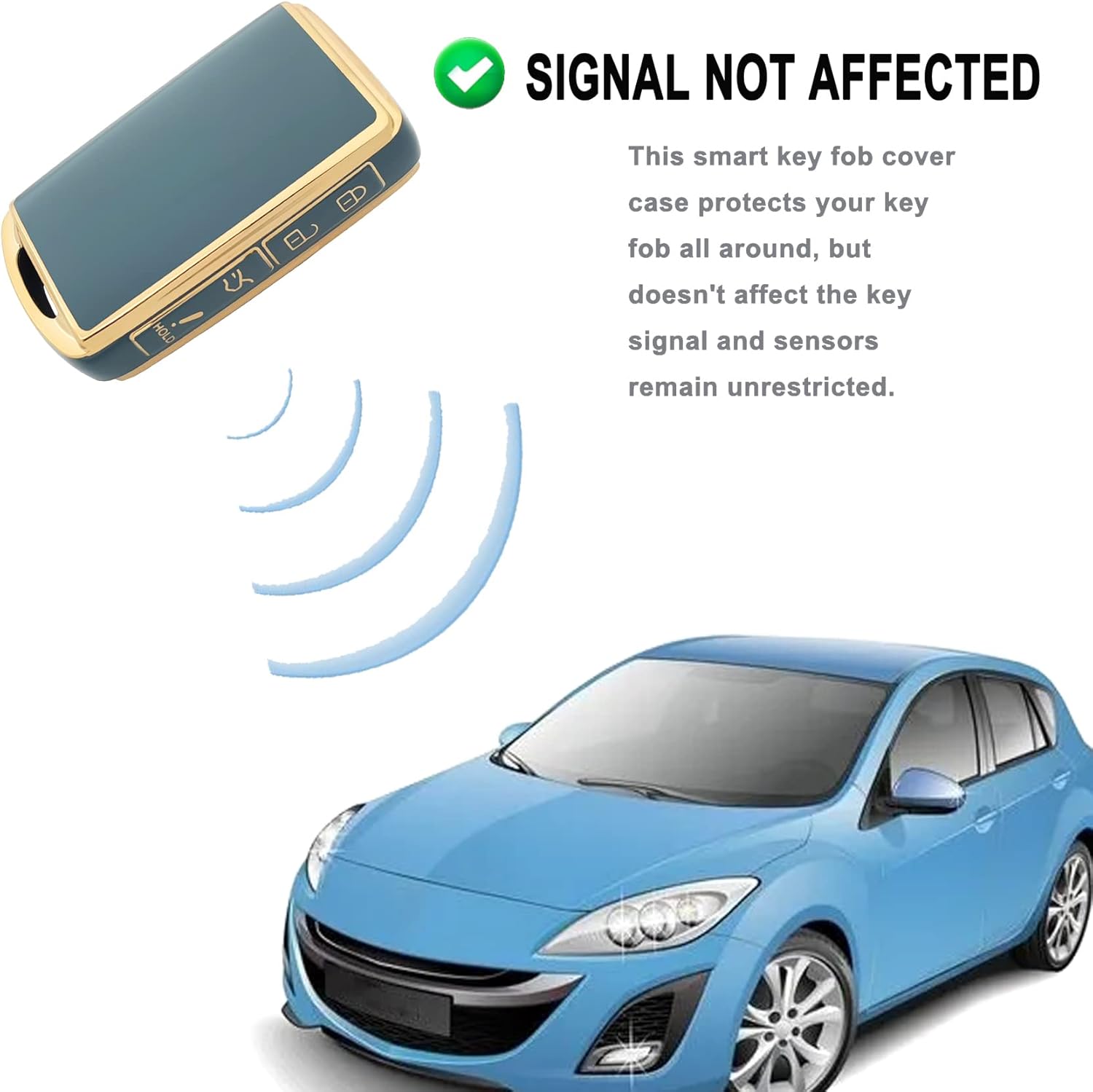 Funda para llavero compatible con Mazda 3, Mazda 3 Hatchback, Mazda CX4 CX5 CX8 CX9 CX-30, Mazda 6 WAZSKE11D01, protector de piel para funda de