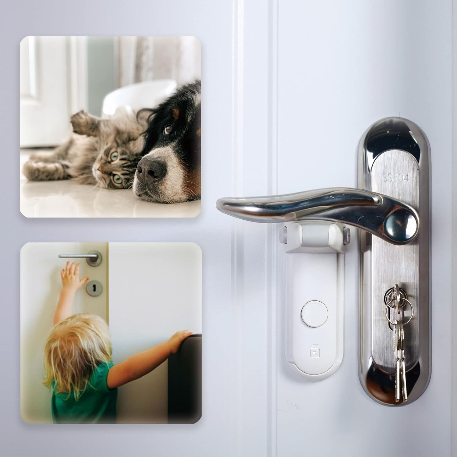Cerraduras de seguridad para niños para puertas. Palanca de manija de puerta a prueba de bebés y cubiertas de perilla de estufa para seguridad