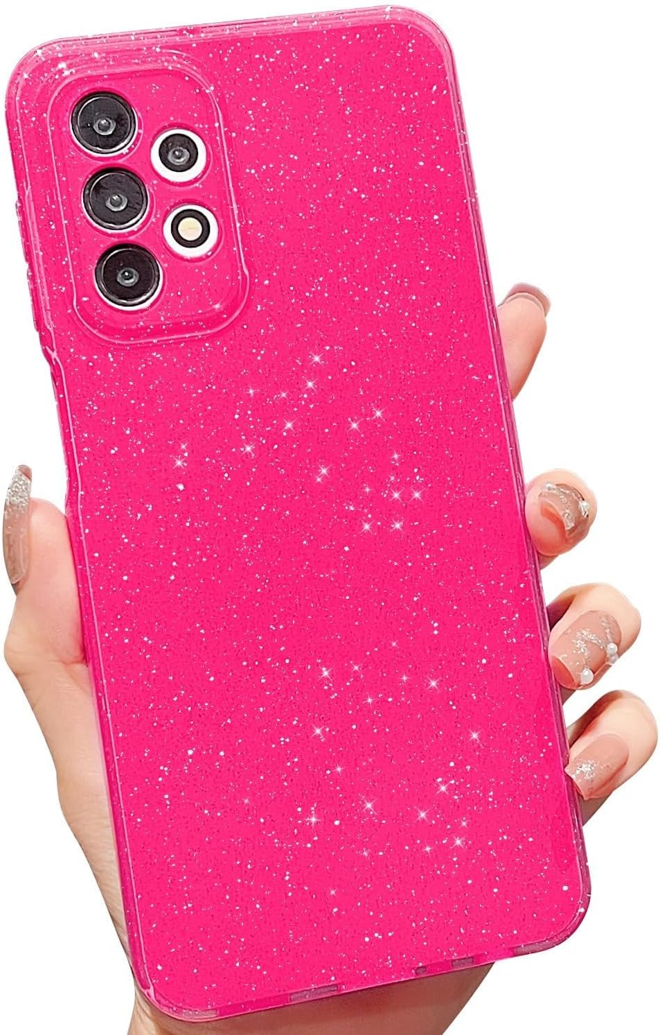 MINSCOSE Funda compatible con Samsung Galaxy A23 5G, bonita funda delgada con purpurina fina, a prueba de golpes, de TPU para mujeres y niñas, para