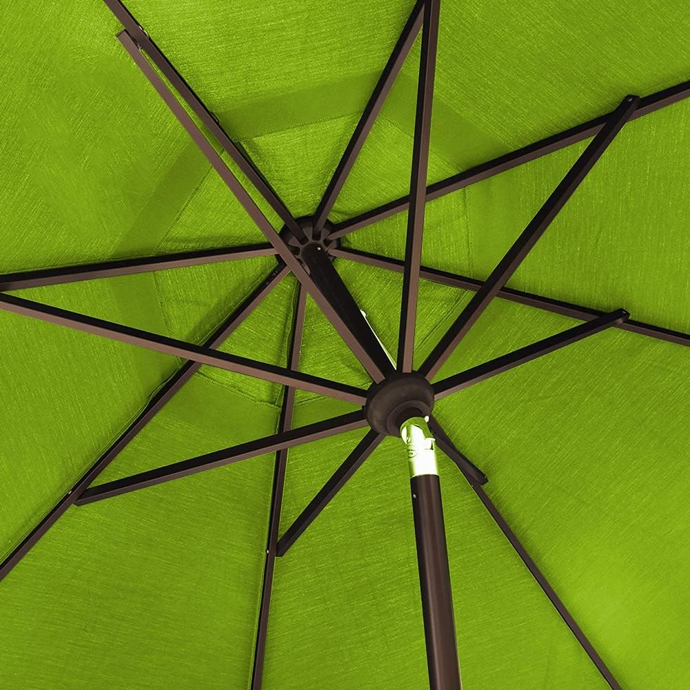 EliteShade Sombrilla de patio de 9 pies para mesa y exteriores, uso comercial, no se va a decolorar durante 10 años, con ventilación, color verde