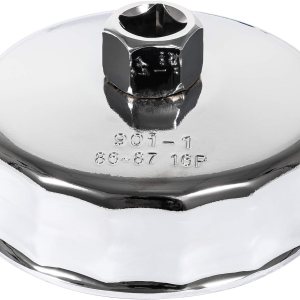 Llave de filtro de aceite de 3.386 in, 16 flautas para BMW y Volvo, herramienta de extracción de tapa de filtro de aceite compatible con N20, N26, Llave de filtro de aceite de 3.386 in, 16 flautas para BMW y Volvo, herramienta de extracción de tapa de filtro de aceite compatible con N20, N26,