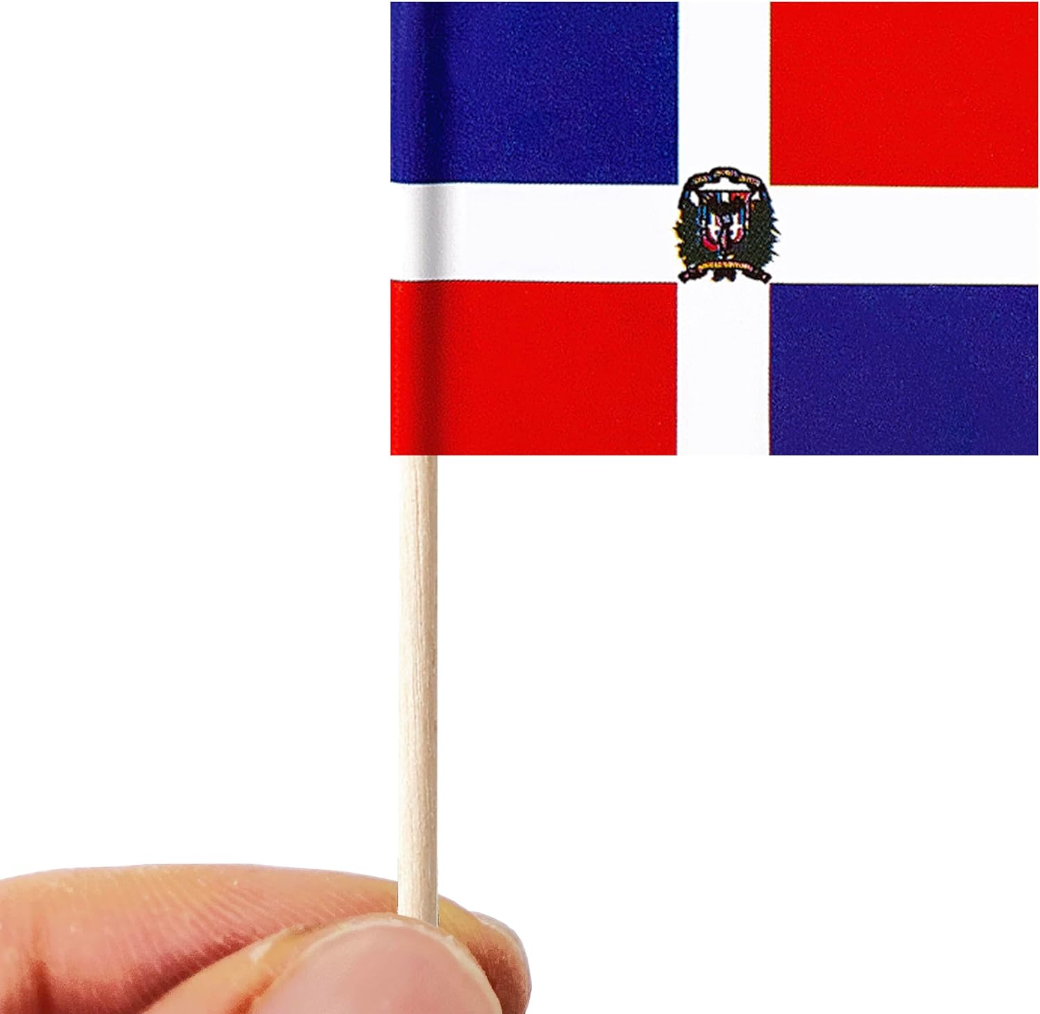 100 banderas dominicanas para palillos de dientes de República Dominicana, mini adornos para cupcakes dominicanos pequeños, banderas, banderines