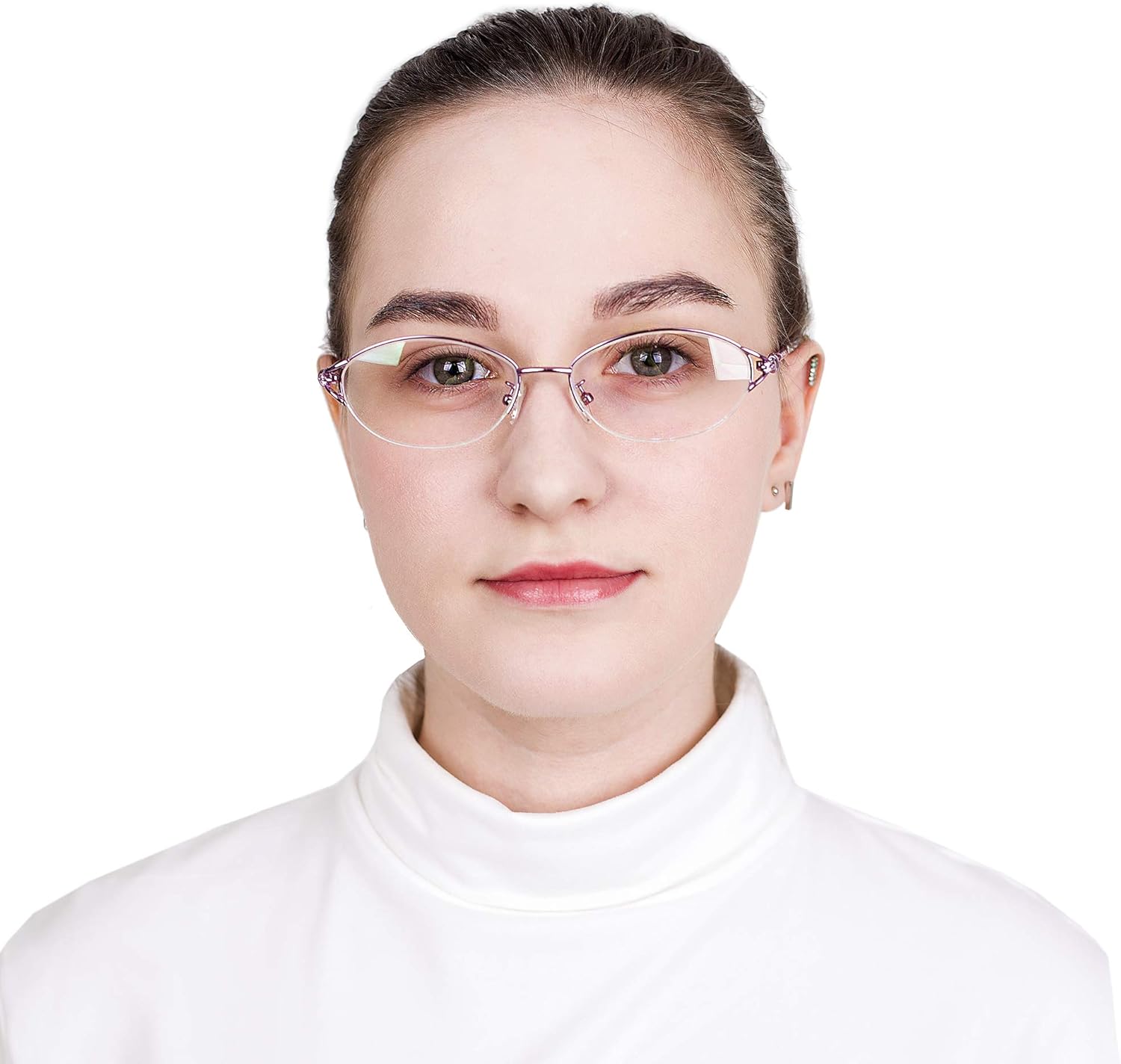 LifeArt Alloy Semi-Rimless Reading Glasses,Blue Light Blocking Glasses, Anti Eyestrain, Computer Gaming Glasses, TV Glasses for Women Men, Anti