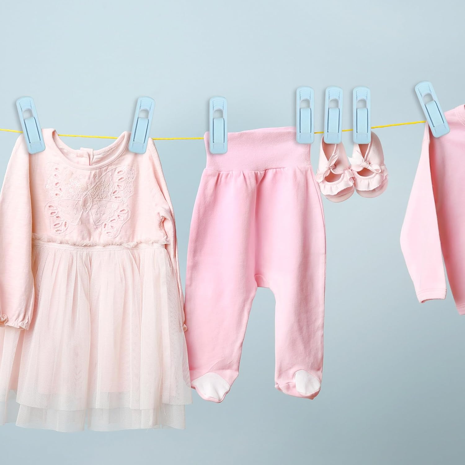 100 perchas de terciopelo para bebés de 11 pulgadas, antideslizantes para niños, perchas de terciopelo antideslizantes de 11 pulgadas y clip de