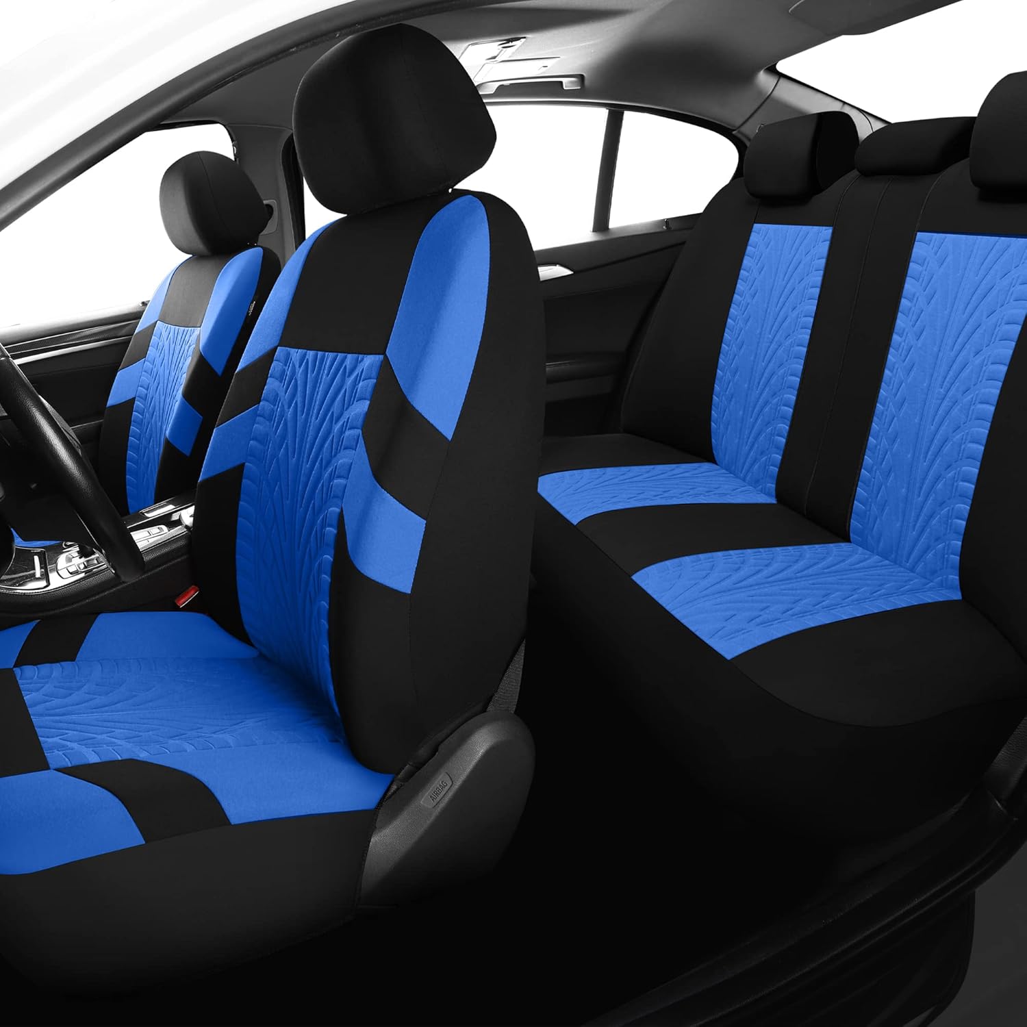 Juego completo de fundas de asiento de automóvil, fundas de asiento delantero y fundas de asiento trasero dividido para automóvil, fundas