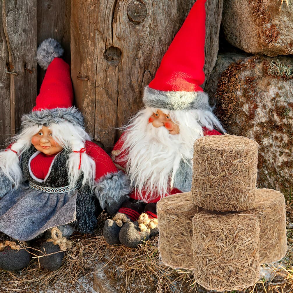Toyvian 8 piezas de mini pacas de heno de imitación de otoño para decoración de cosecha, pequeña decoración decorativa de Hayrick estireno nieve