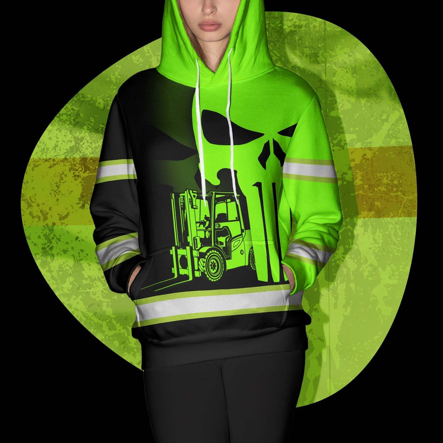 Matedecor Sudadera con capucha de alta visibilidad para hombres Hi Vis Hoodie Jobs Collection Nombre personalizado Clase 3 Sudadera con capucha