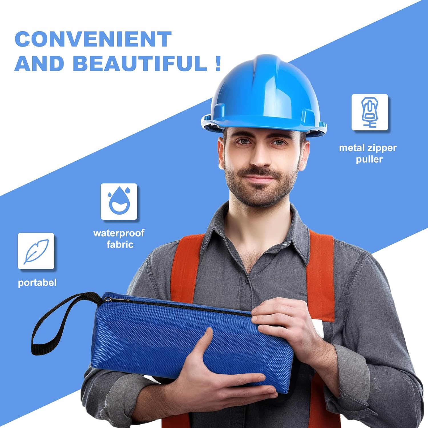 Pequeñas bolsas de herramientas de lona impermeables  Organizador compacto de herramientas con cremallera para entusiastas del bricolaje, manitas,