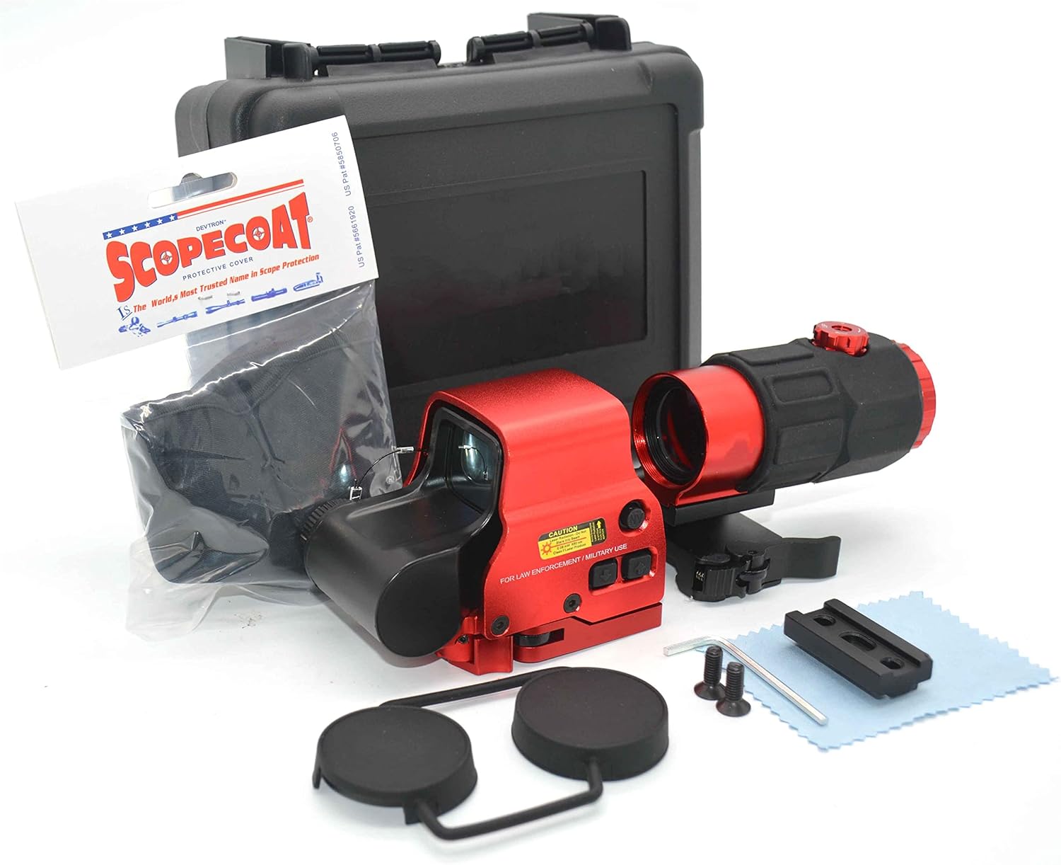 558+G45X Miras, 558 puntos rojos y verdes, vista holográfica G45X 5X Lupa Reflex Scope Combo con montaje de liberación rápida, ajuste de montaje de