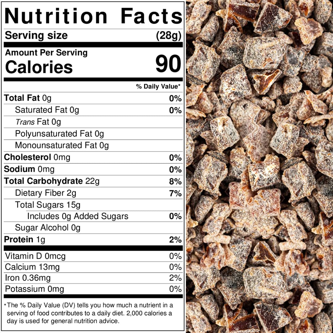 Presto Sales Dátiles picados 32 oz.  Carne gruesa y carnosa, 38 pulgadas en cubitos  Llamado “el rey de las fechas”, dulce y nutritivo bocadillo de