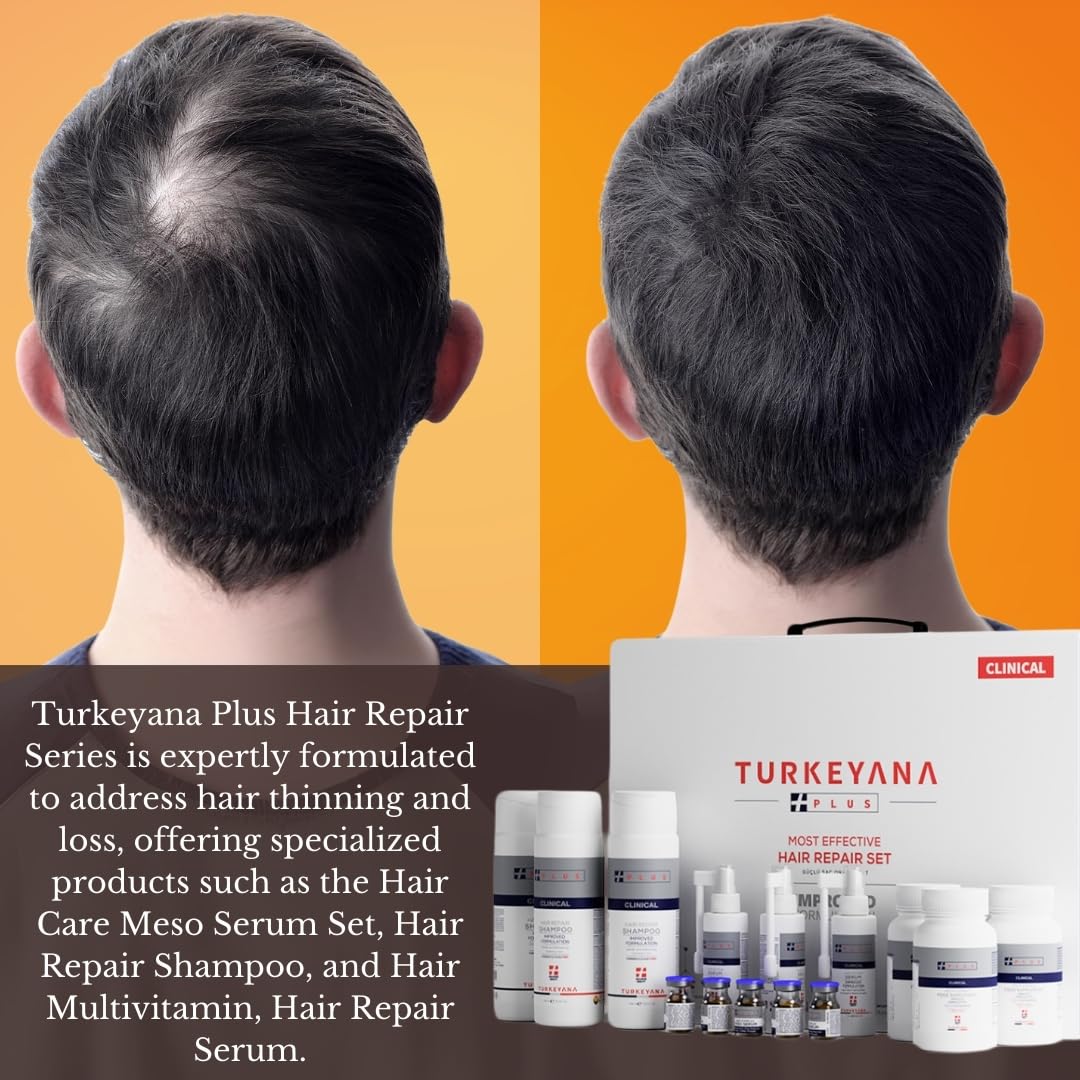 Suero de reparación de cuidado de Clinic, multiusos, champú para pérdida de cabello X paquete de 1 mes, acondicionador, kit de tinte para el