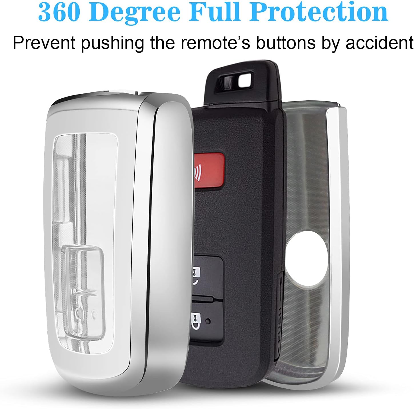 QBUC Funda para llavero Toyota con llavero de TPU de protección completa compatible con Toyota Tacoma 4Runner Sequoia Highlander Avalon Camry