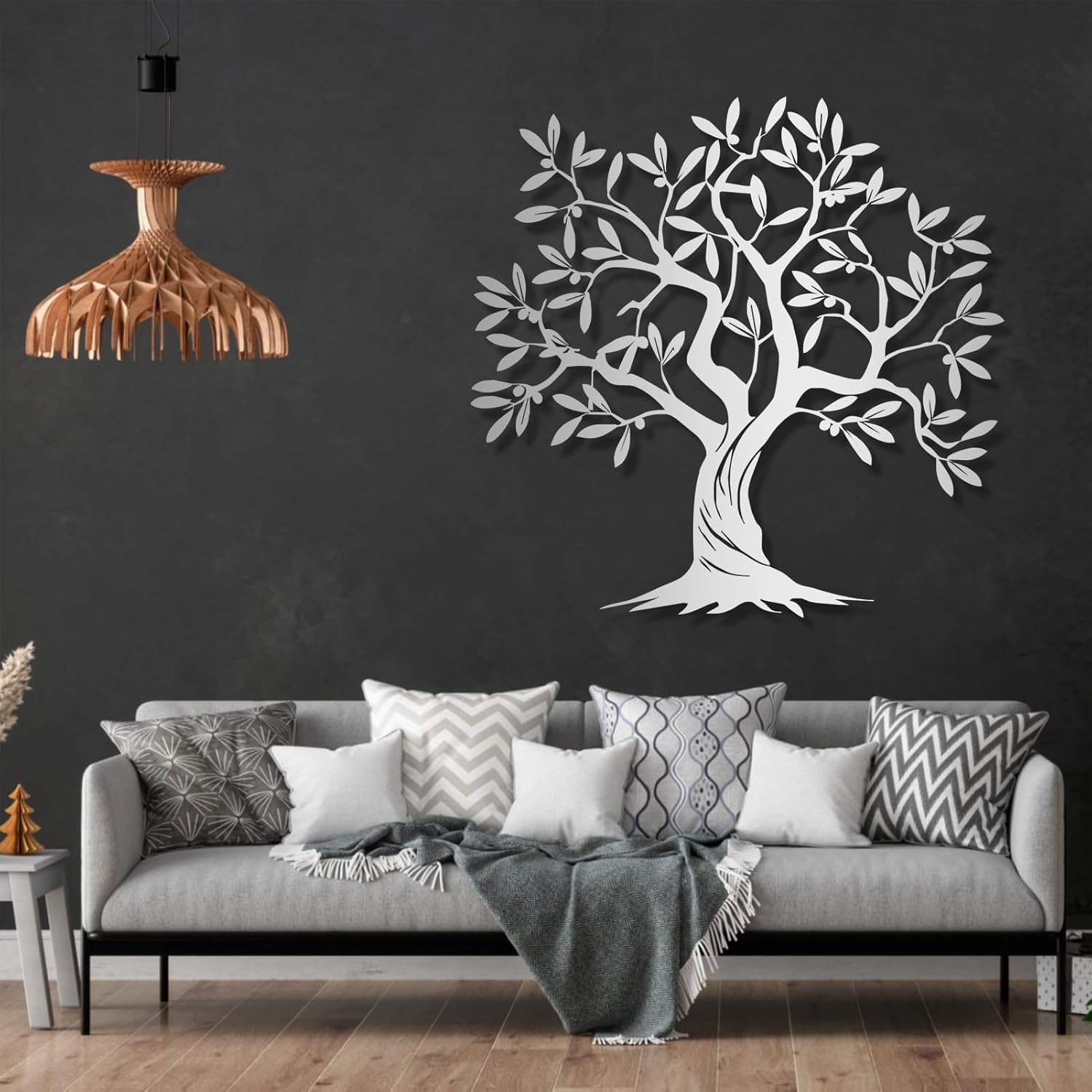 Arte de pared de metal árbol de la vida, decoración de pared de árbol genealógico, arte de pared de árbol de metal, árbol de arte metálico,