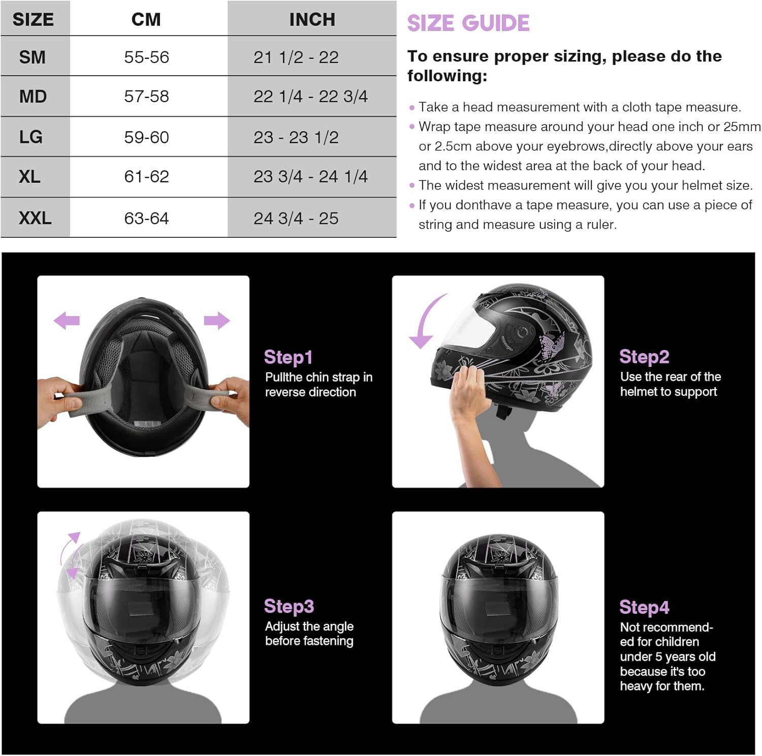 SLMOTO – Casco de motocicleta aprobado por el DOT, casco de adulto con doble visera que protege la cara completa