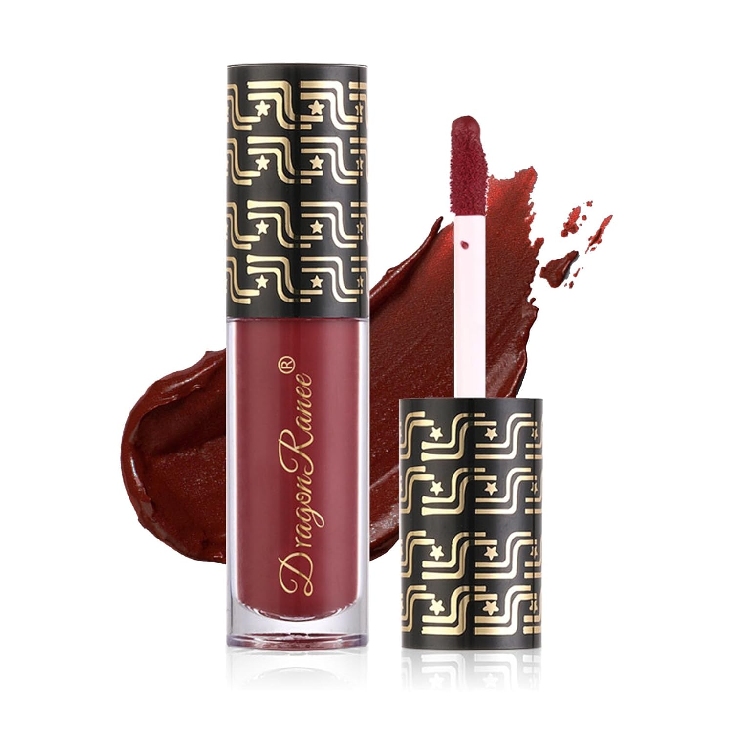 Vampire Color Rojo Oscuro Mate Lápiz Labial Líquido Lápiz Labial Terciopelo Brillo Labial Mancha De Labios Larga Duración Impermeable Antiadherente