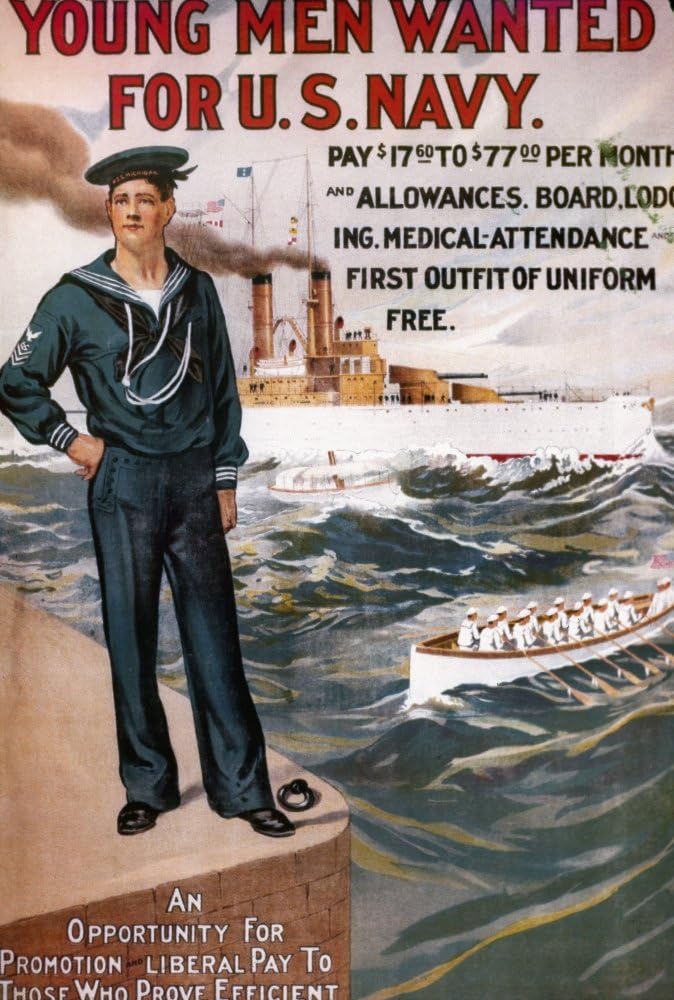 Póster de reclutamiento de la Armada de Nueva York C1900-1910 – Póster impreso por (24 x 36 pulgadas)