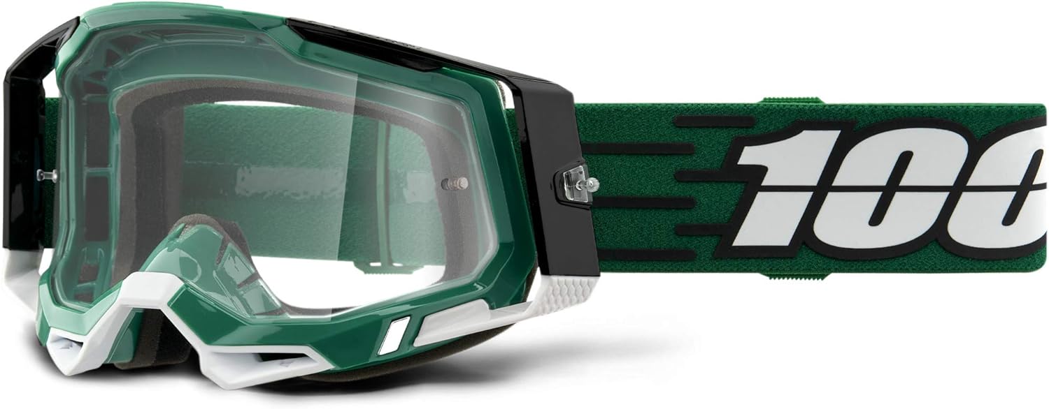 100% Racecraft 2 – Gafas protectoras para bicicleta de montaña y motocross, MX y MTB Racing (MILORI – Lente transparente)