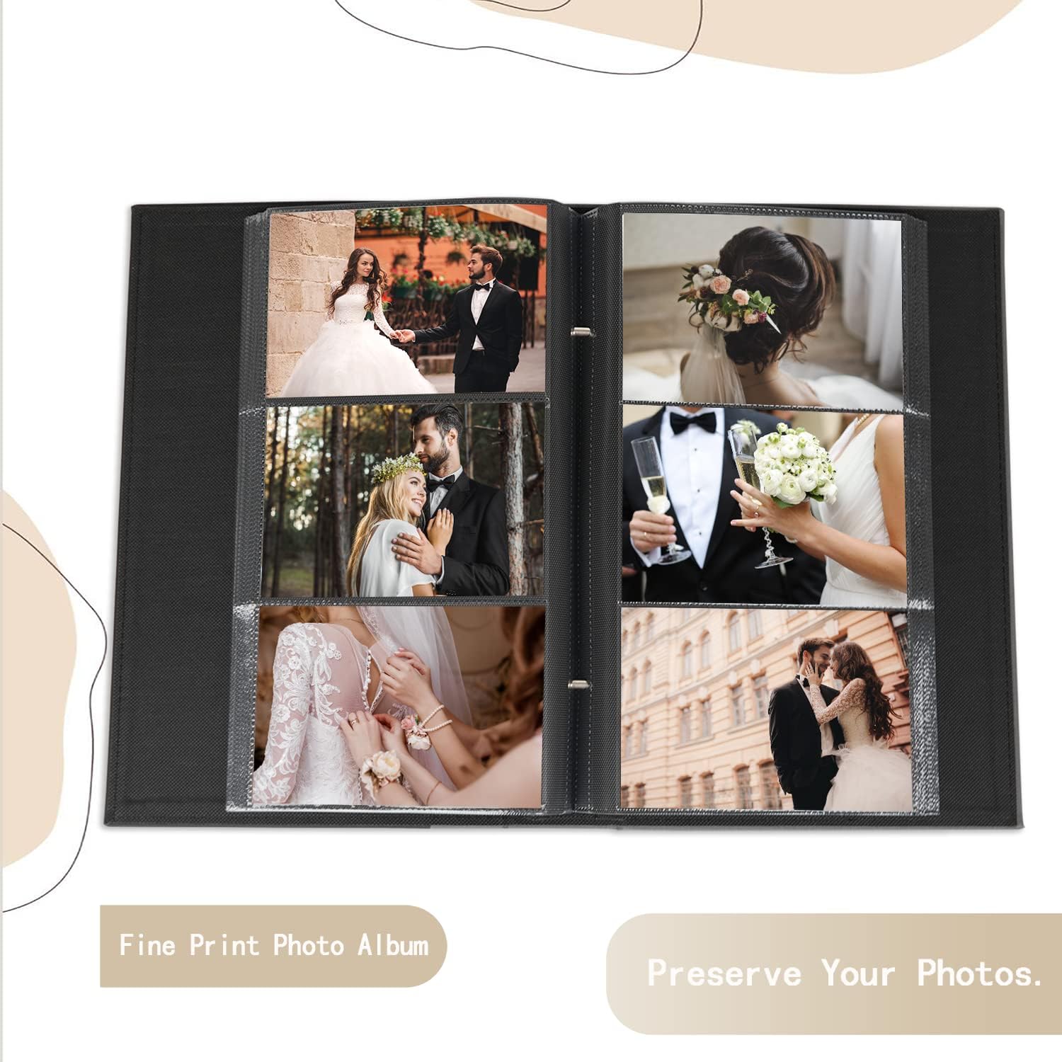 Artmag Álbum de fotos de 4 x 6 pulgadas, 300 fotos, álbum de fotos de tapa dura con capacidad para 300 fotos horizontales de 4 x 6 pulgadas para