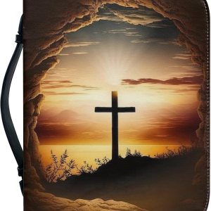 PORCLAY Cross Lay – Funda plana para la Biblia para mujeres y hombres, funda para Biblia con asas, funda de transporte de la Biblia de cuero PORCLAY Cross Lay – Funda plana para la Biblia para mujeres y hombres, funda para Biblia con asas, funda de transporte de la Biblia de cuero