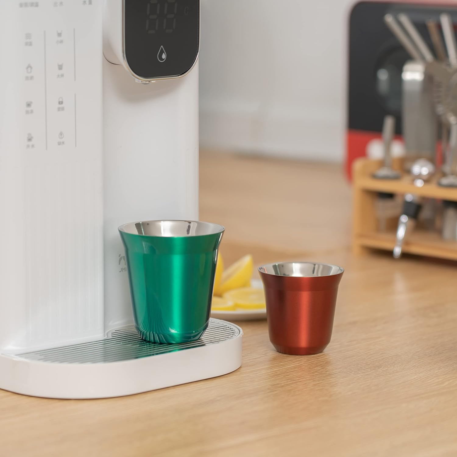 2 tazas de café de acero inoxidable con aislamiento al vacío de doble pared de 2.7 oz5.4 oz taza de café para beber taza de café 2.7 fl oz5.4 fl oz