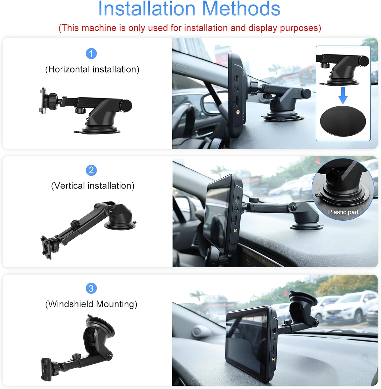 Hikity Estéreo inalámbrico portátil de Apple Carplay para automóvil de 7 pulgadas, pantalla táctil inalámbrica Android Auto, radio portátil para
