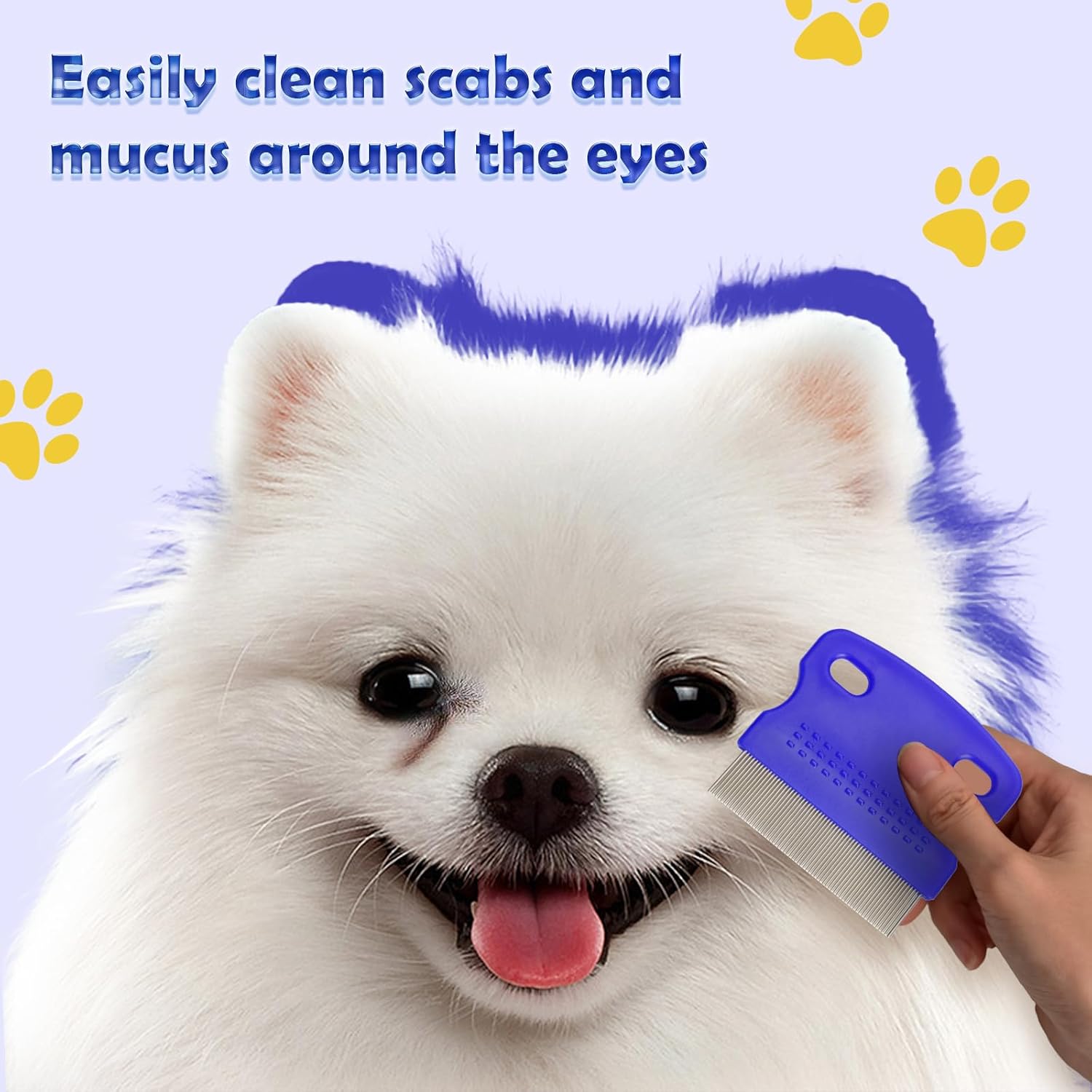 Peine para pulgas para gatos y perros, paquete de 6 peines para piojos de mascotas, peine para pulgas, mascotas para mascotas pequeñas, medianas y