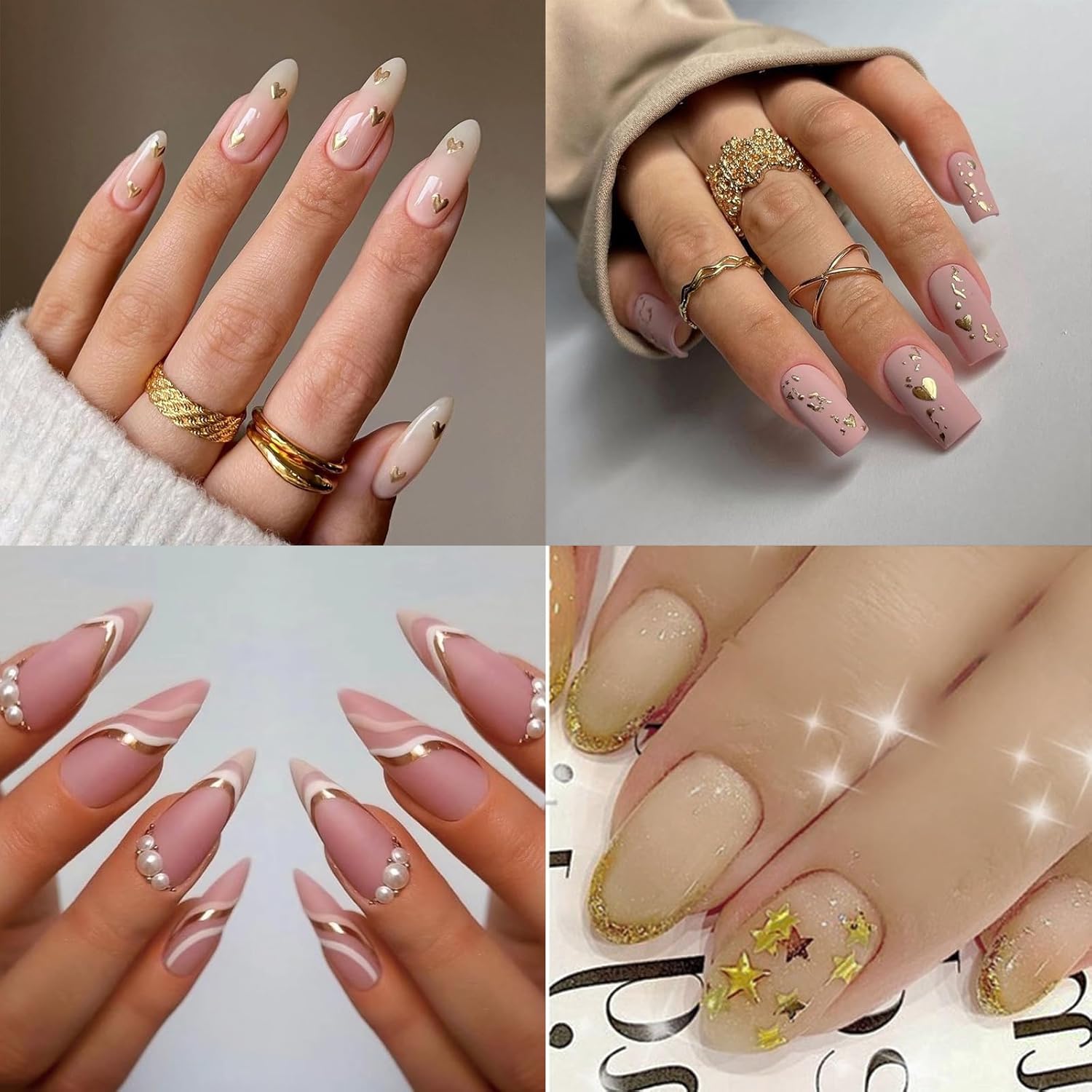 30 hojas de calcomanías doradas para arte de uñas, flores doradas, hojas de mariposas, suministros de arte de uñas, suministros de arte de uñas,