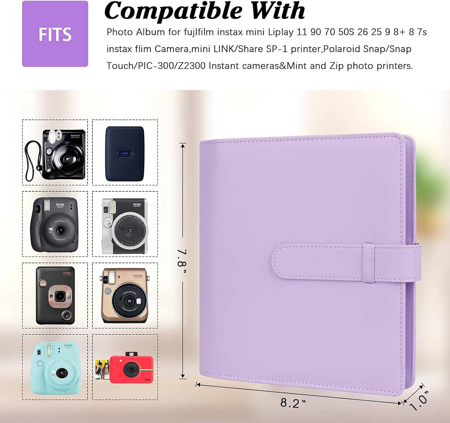 2 unidades de 256 álbumes de fotos para Fujifilm Instax Mini cámaraPolaroid imágenes de 2 x 3 pulgadas, álbum de fotos de 2 x 3 para cámara