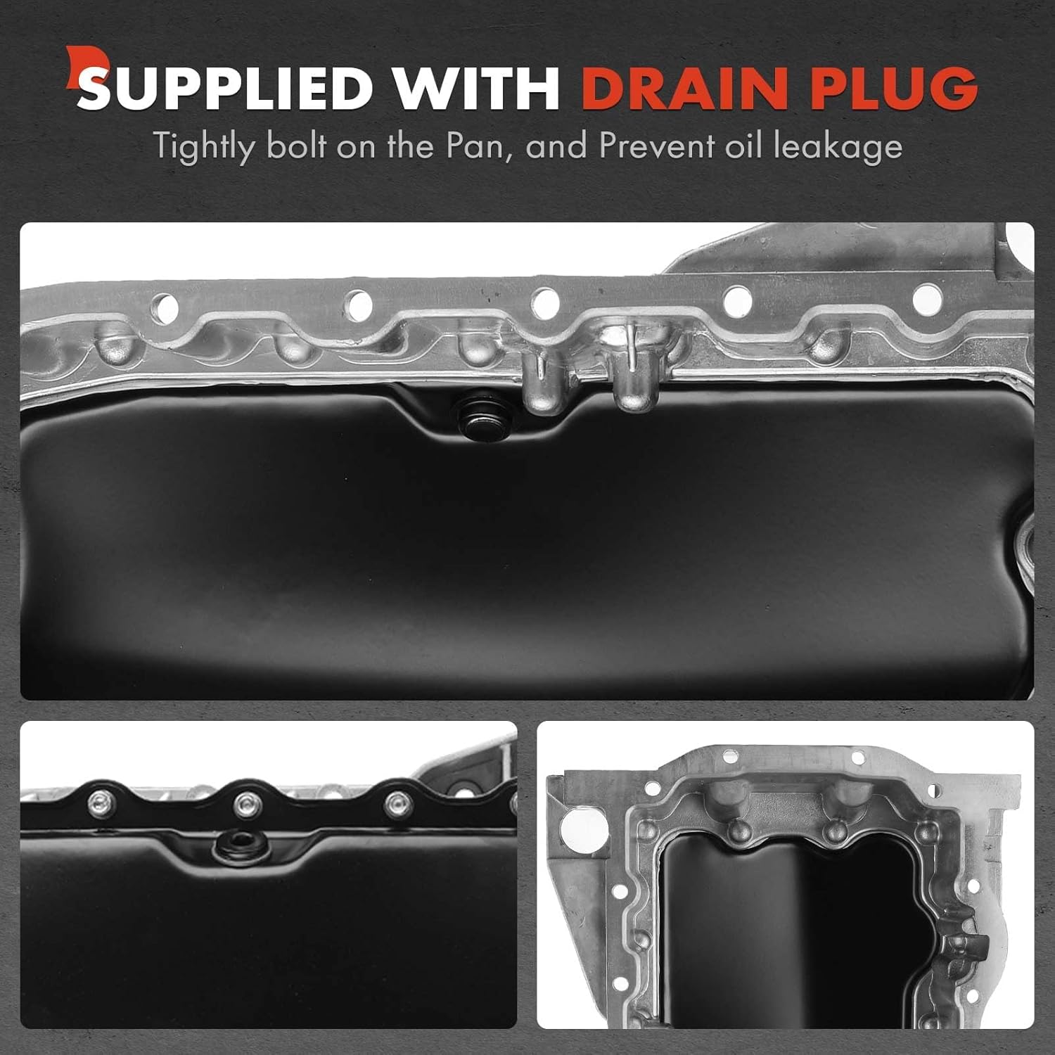 A-Premium Sump de aceite de motor con tapón de drenaje compatible con Volkswagen Jetta 2004-2011, Beetle 2004-2005, Golf 2005-2011, L4 2.0L