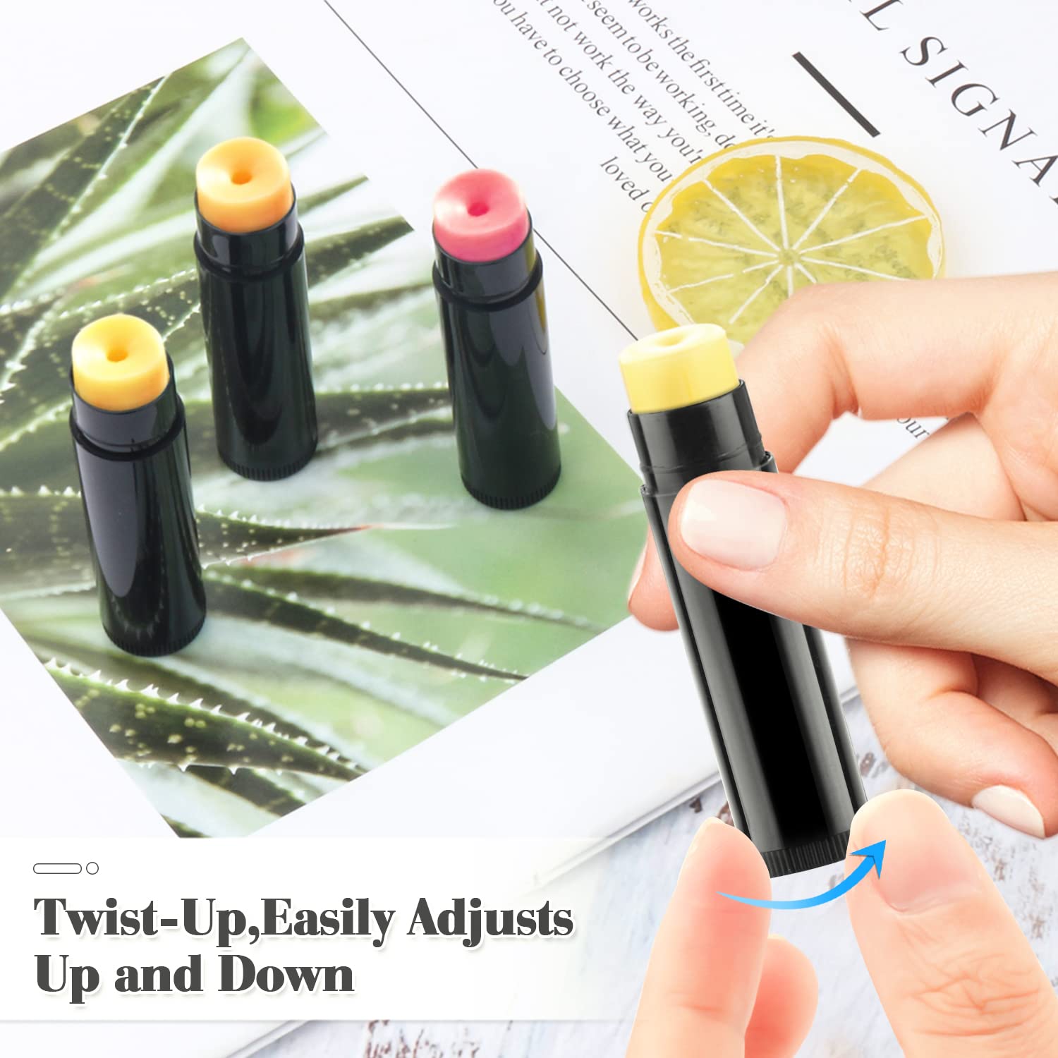 50 tubos de bálsamo labial giratorios de 0.15 onzas, recipientes de plástico vacíos para bálsamo labial giratorios, para pintalabios caseros,