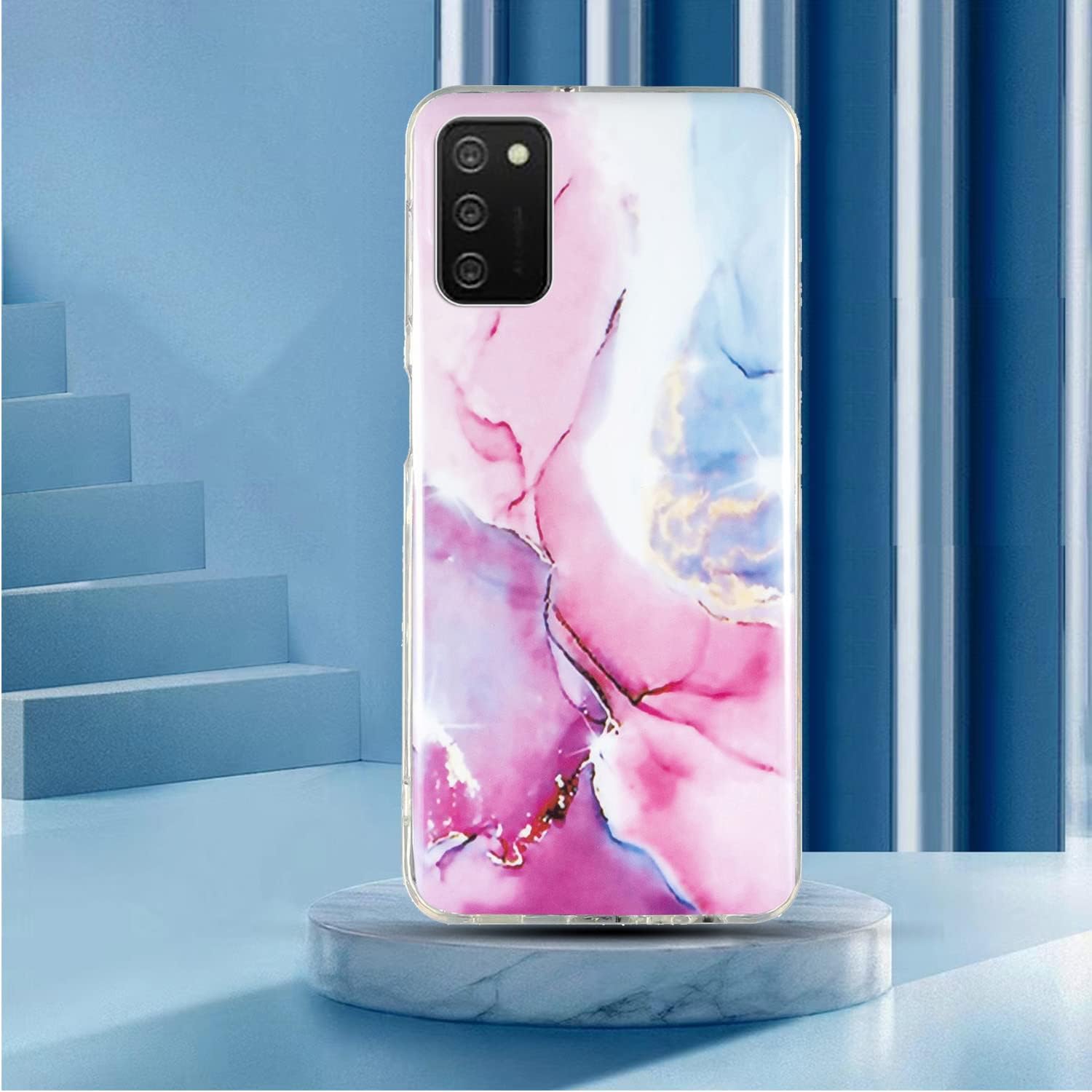 Funda compatible con Samsung Galaxy A03s, diseño de mármol mate, delgada, elegante, suave, flexible, funda protectora de TPU con tecnología IMD con