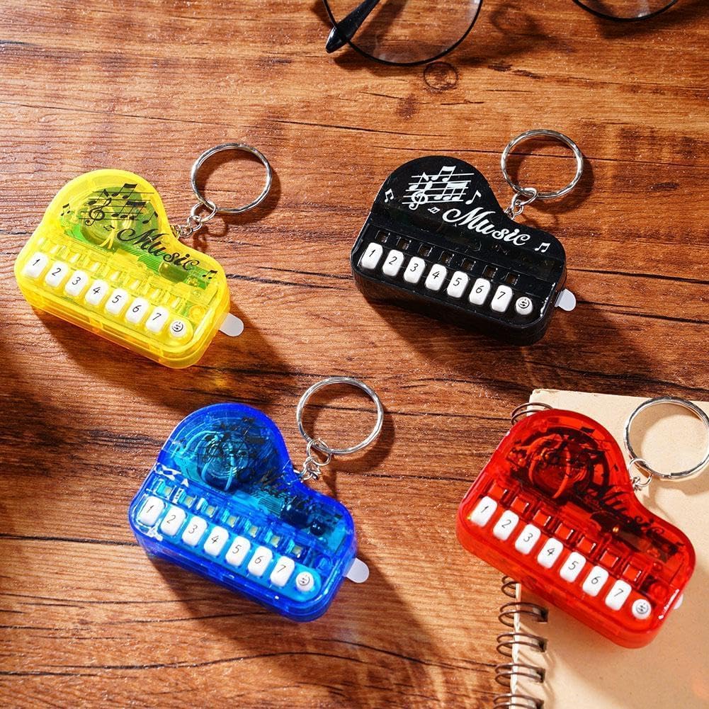 Llavero de micro piano negro, teclado portátil, mini llavero de teclado electrónico con luces, pianos y teclados, llavero de instrumentos musicales,
