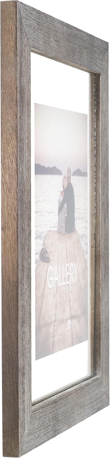 Malden International Designs – Marco de fotos de vidrio flotante gris de 11 x 14 pulgadas para fotos de hasta 11 x 14 pulgadas, perfecto para un 8 x