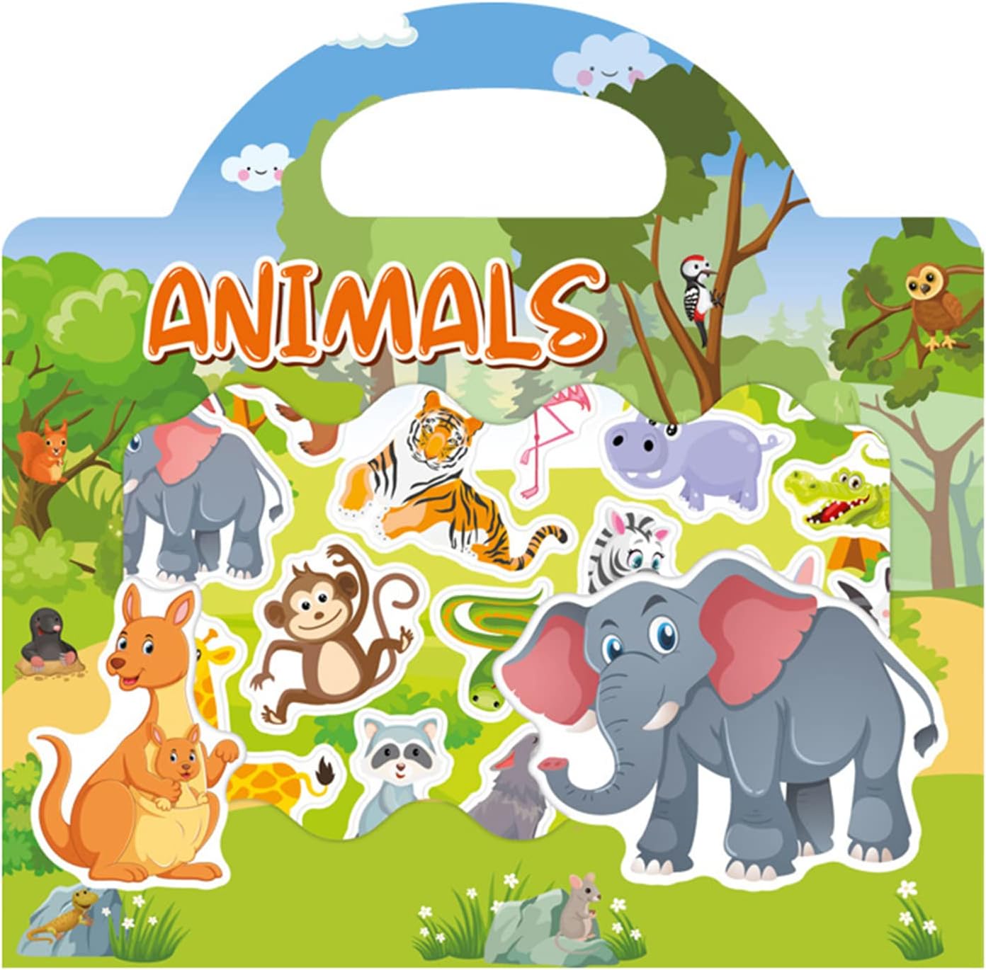 Libros de calcomanías reutilizables para niños de 2 a 4 años, calcomanías extraíbles para niños, libros de actividades con calcomanías de animales