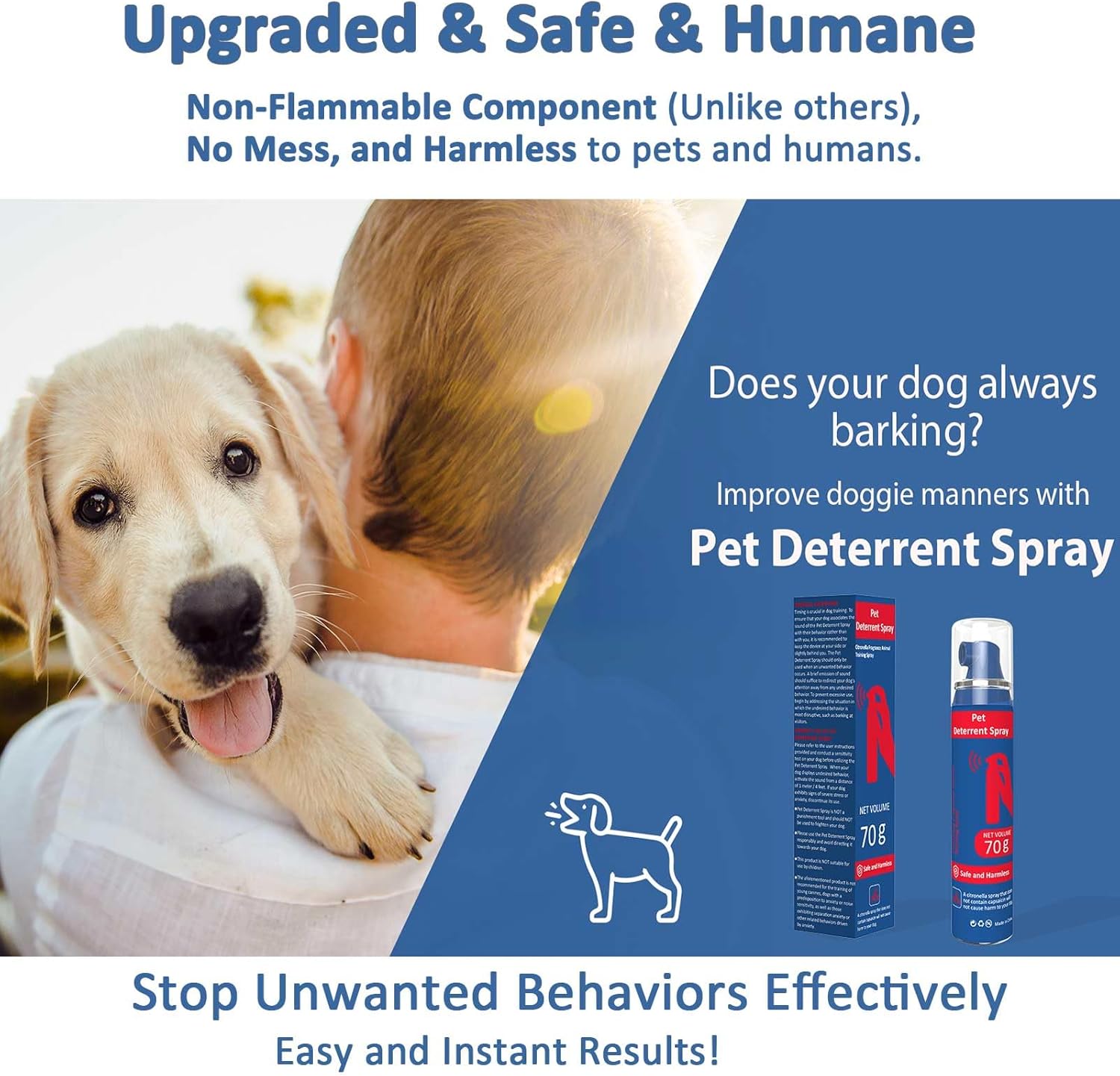Aerosol para instructores para perros, 2.4 fl oz (2.4 fl oz) para disuasoriocorrecto para mascotas, seguro y eficaz para dejar de ladrar, saltar,