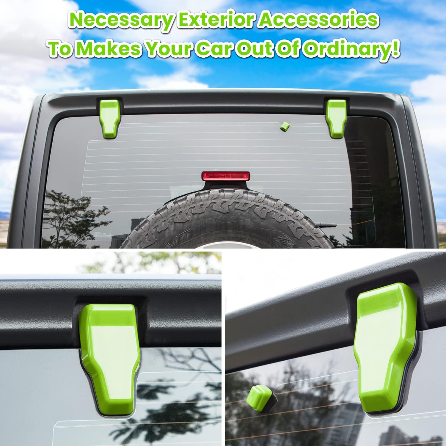 Bisagra de ventana de puerta trasera y cubierta de boquilla de limpiaparabrisas para Jeep Wrangler JL JLU Sports Sahara Freedom Rubicon Unlimited